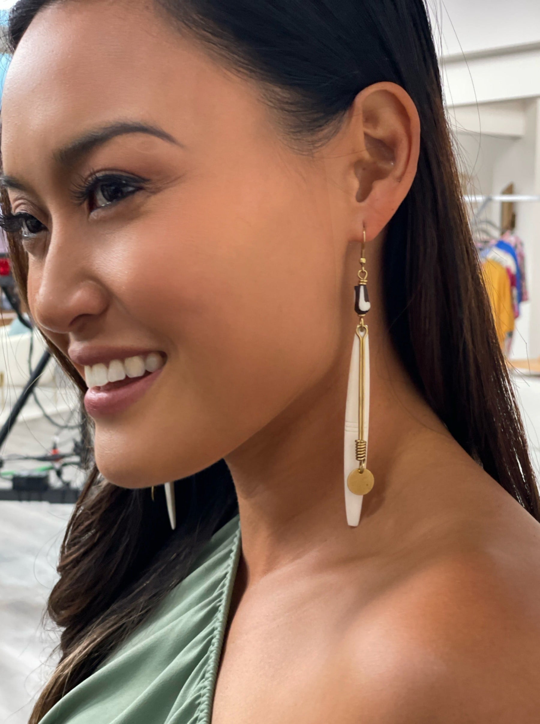 Imani Earrings – Minimalist Statement Earrings, Lightweight Handcrafted Brass Design