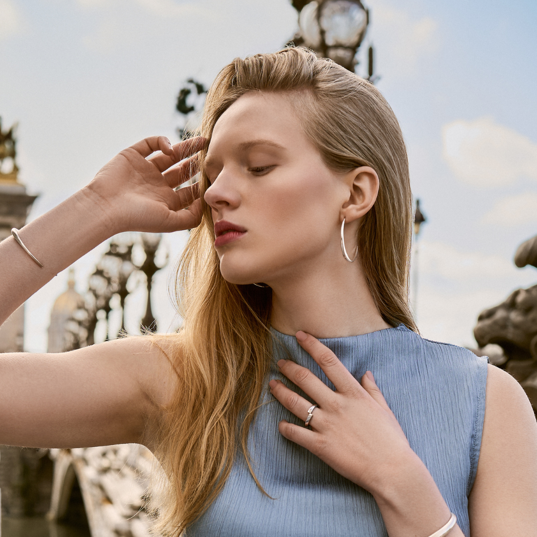 Hiba Hoop Sterling Silver Earrings