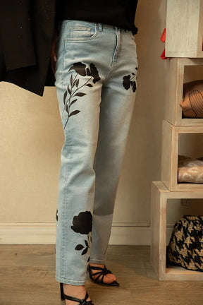 Embroidered Lasser Jeans