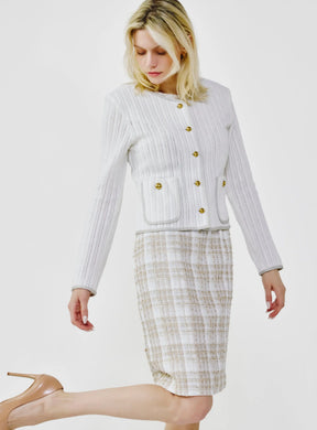 Lace Knit Cardigan - Off-White