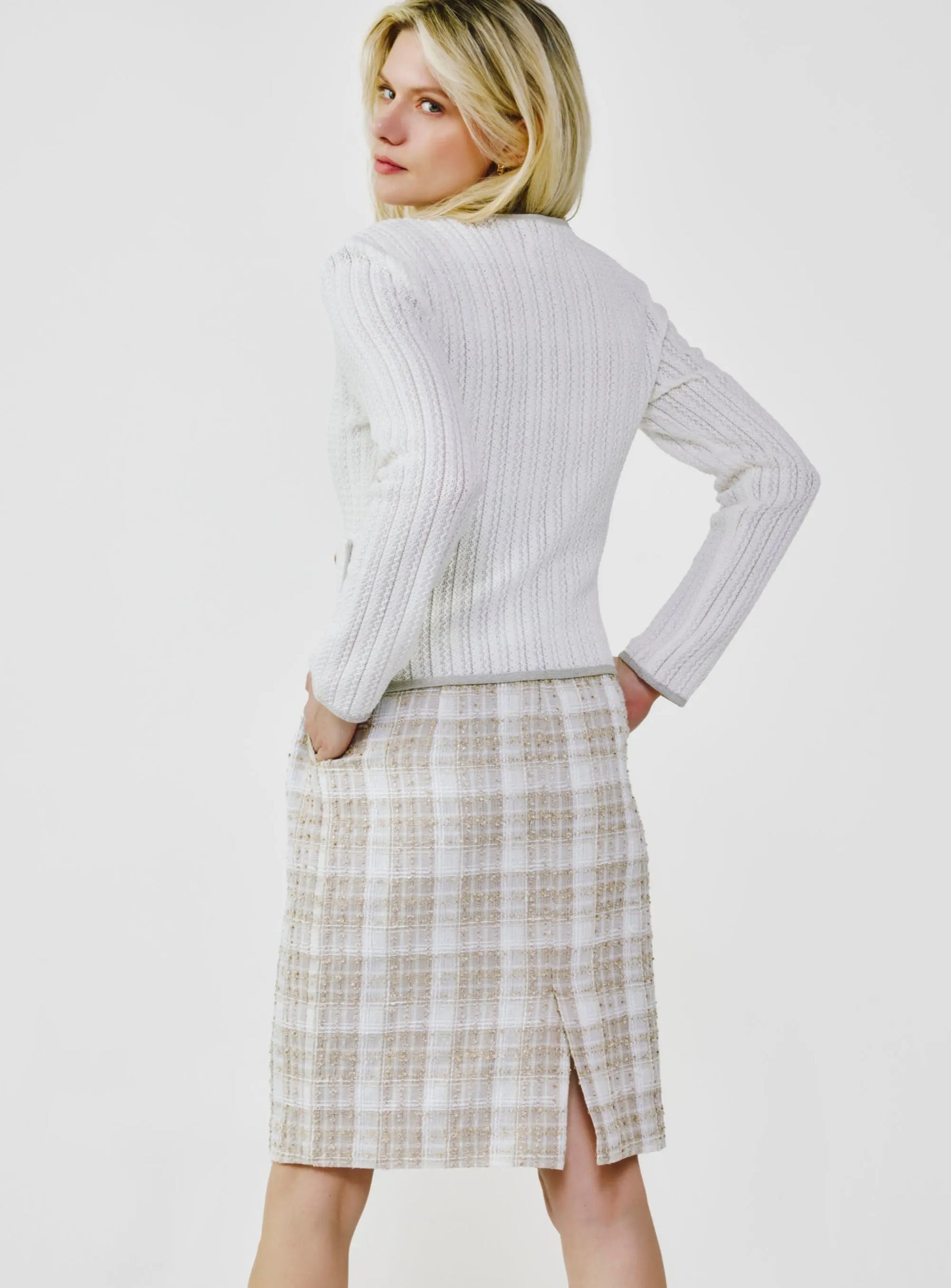 Lace Knit Cardigan - Off-White