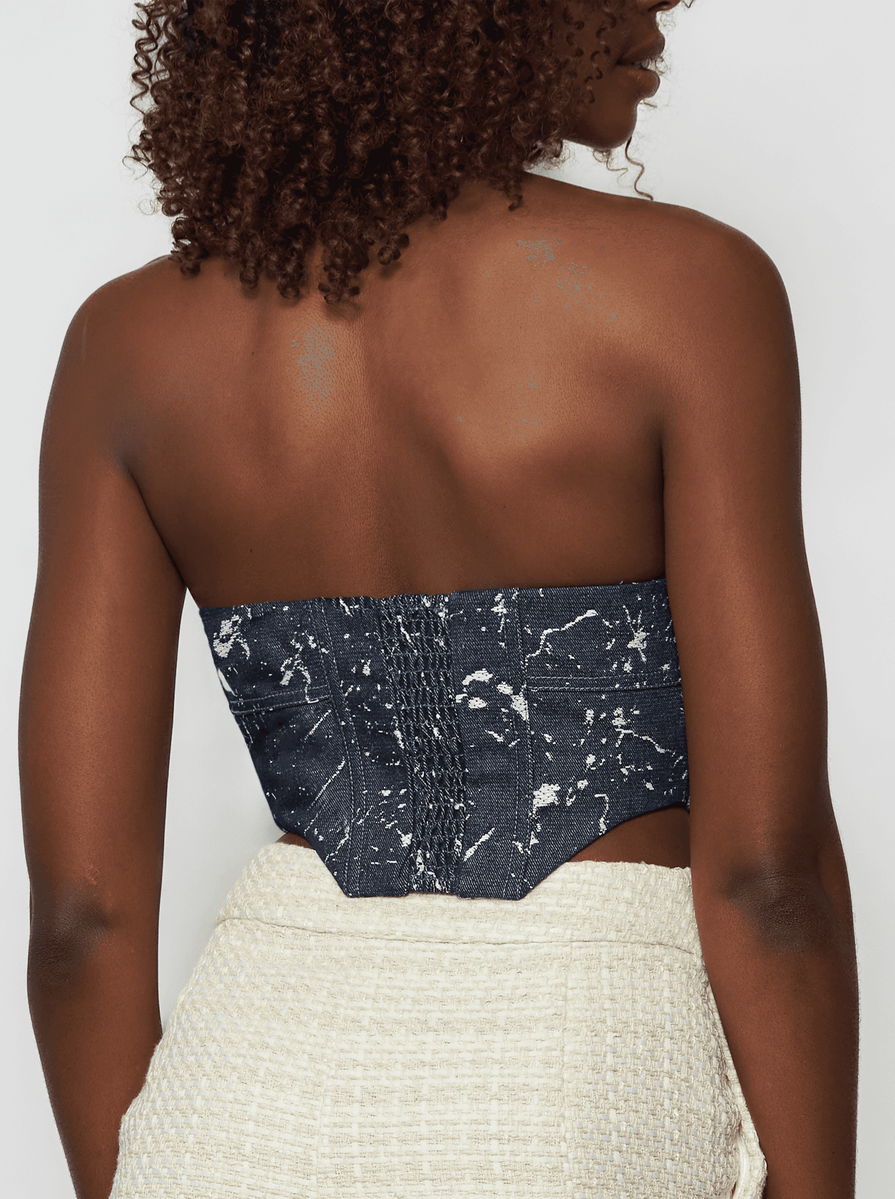 Laura Embellished Denim Bustier