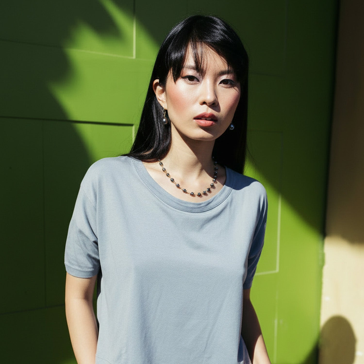 14k Gold Linked Black Pearl Necklace