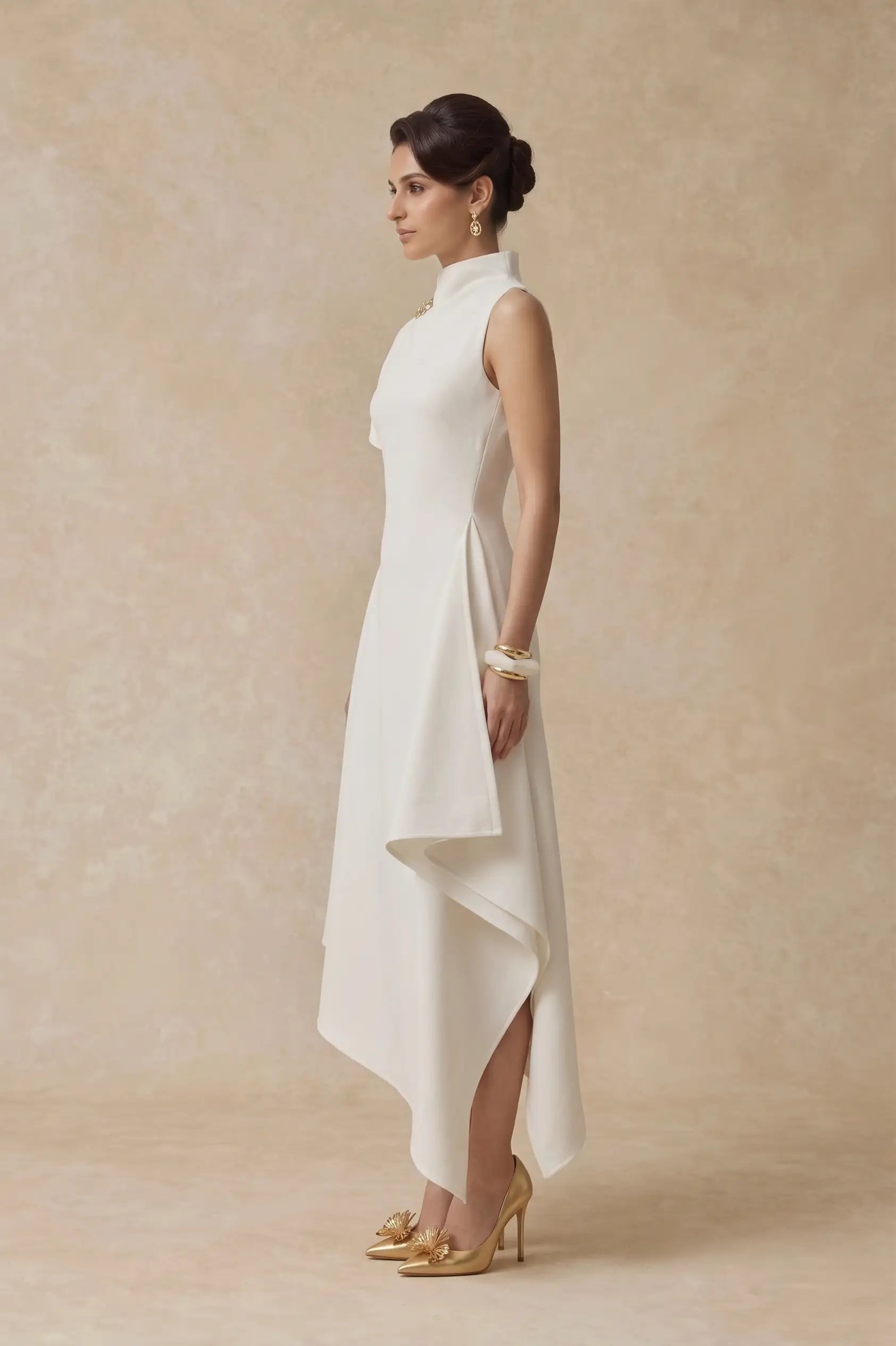 Ivory Muse Asymmetric Dress
