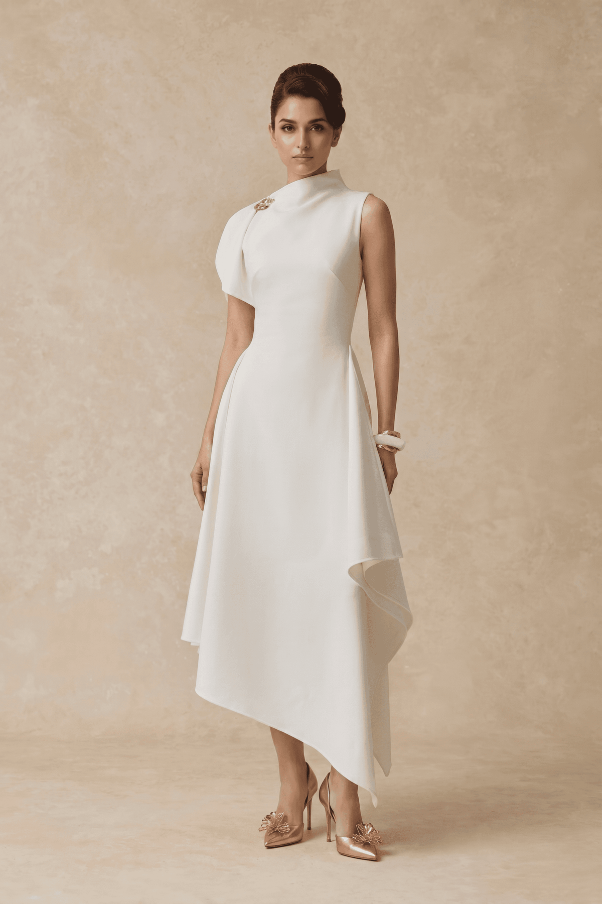 Ivory Muse Asymmetric Dress
