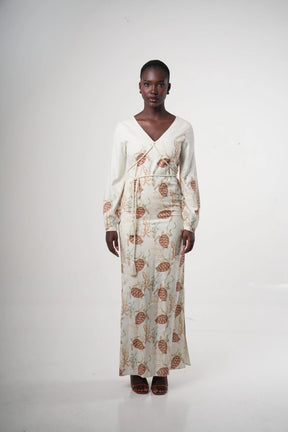 Maroa Linen-blend Printed Maxi Dress