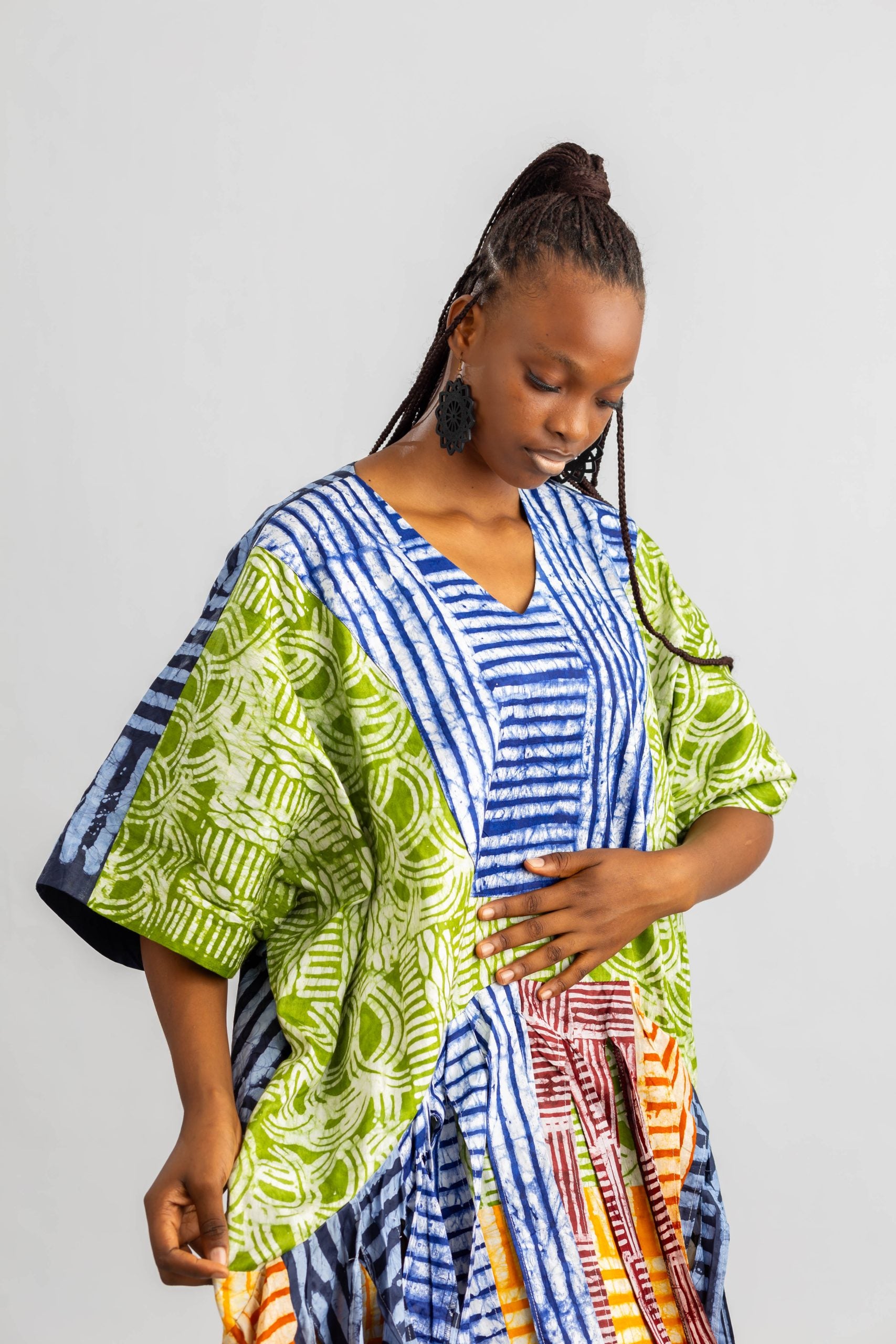 Ojima Batik Shredded Dress