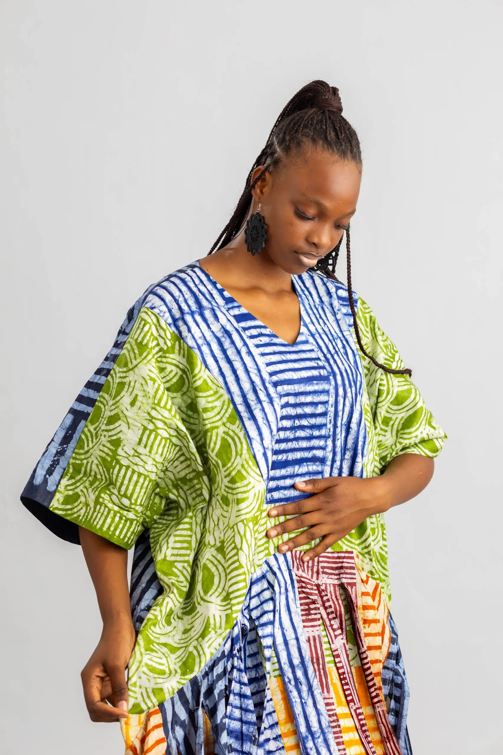 OJIMA BATIK SHREDDED DRESS