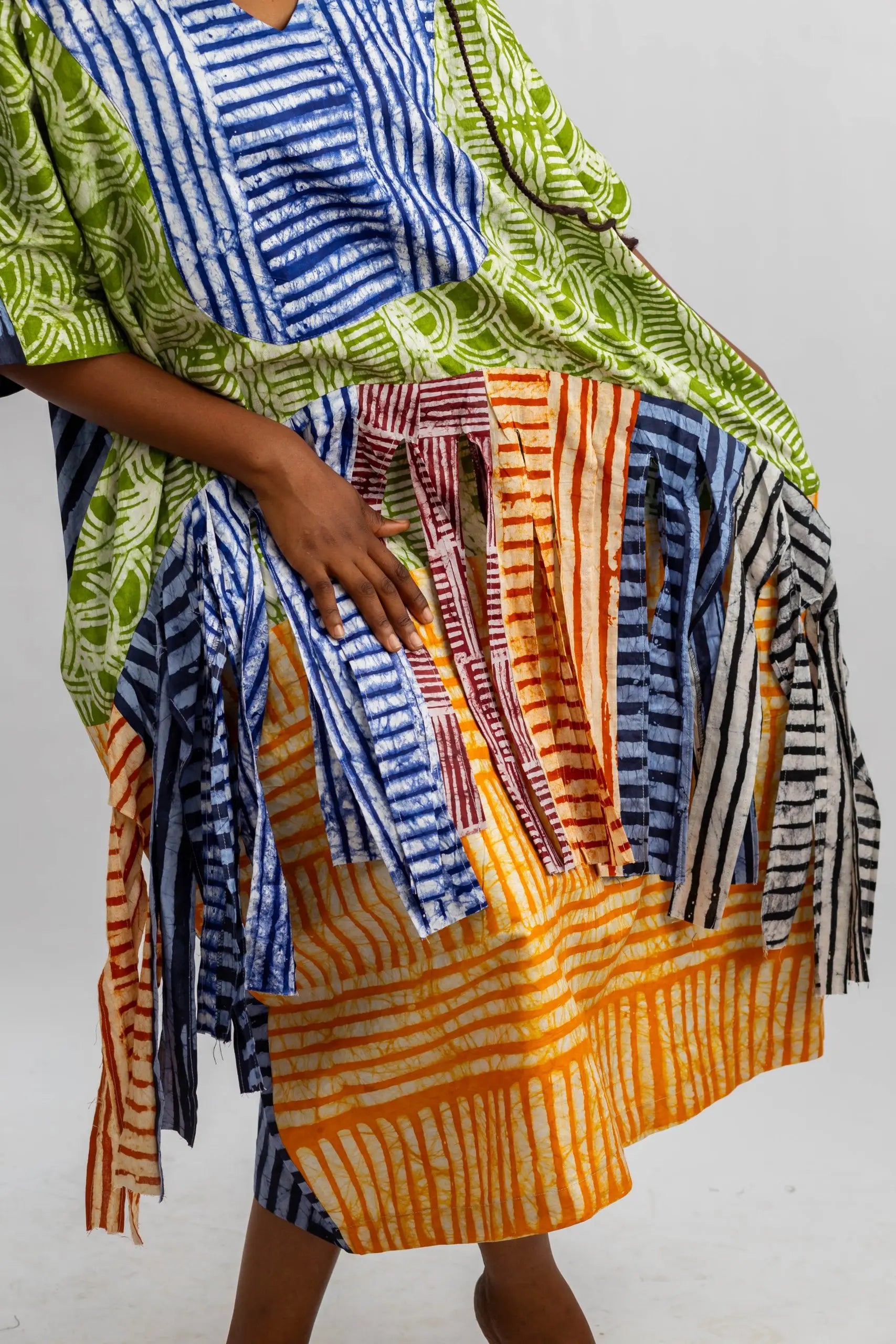 OJIMA BATIK SHREDDED DRESS
