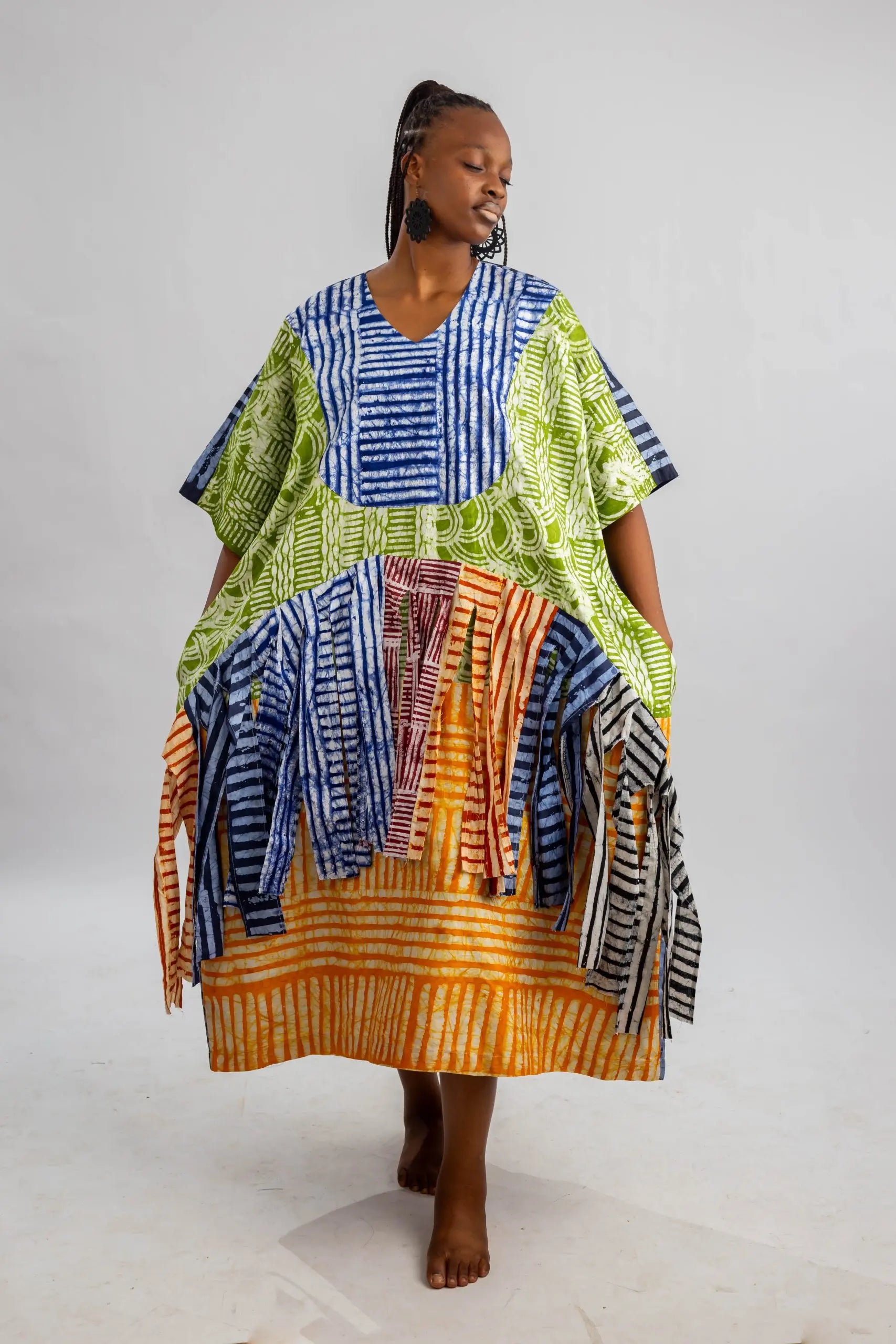 OJIMA BATIK SHREDDED DRESS