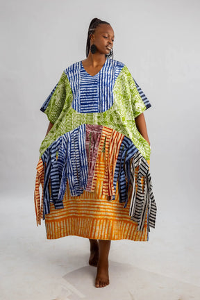 OJIMA BATIK SHREDDED DRESS