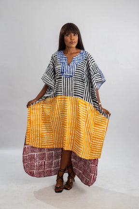 OJORU AFRICAN PRINT BOW DRESS