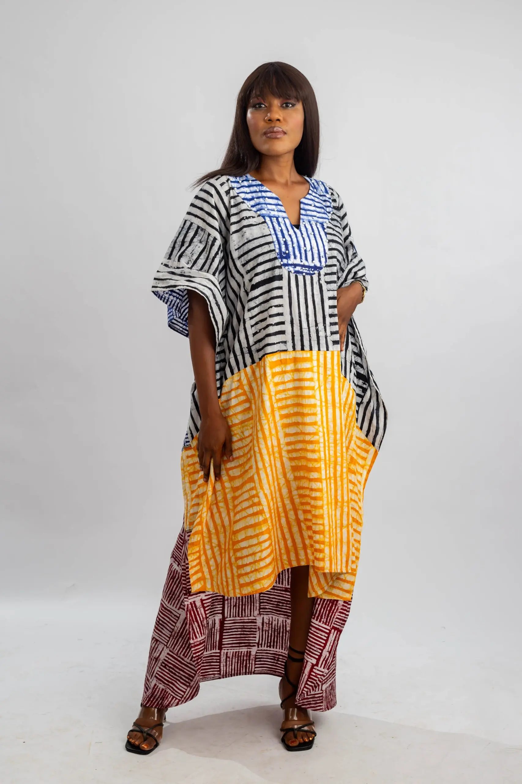 OJORU AFRICAN PRINT BOW DRESS
