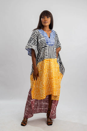 OJORU AFRICAN PRINT BOW DRESS