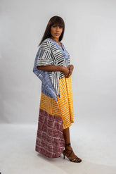OJORU AFRICAN PRINT BOW DRESS