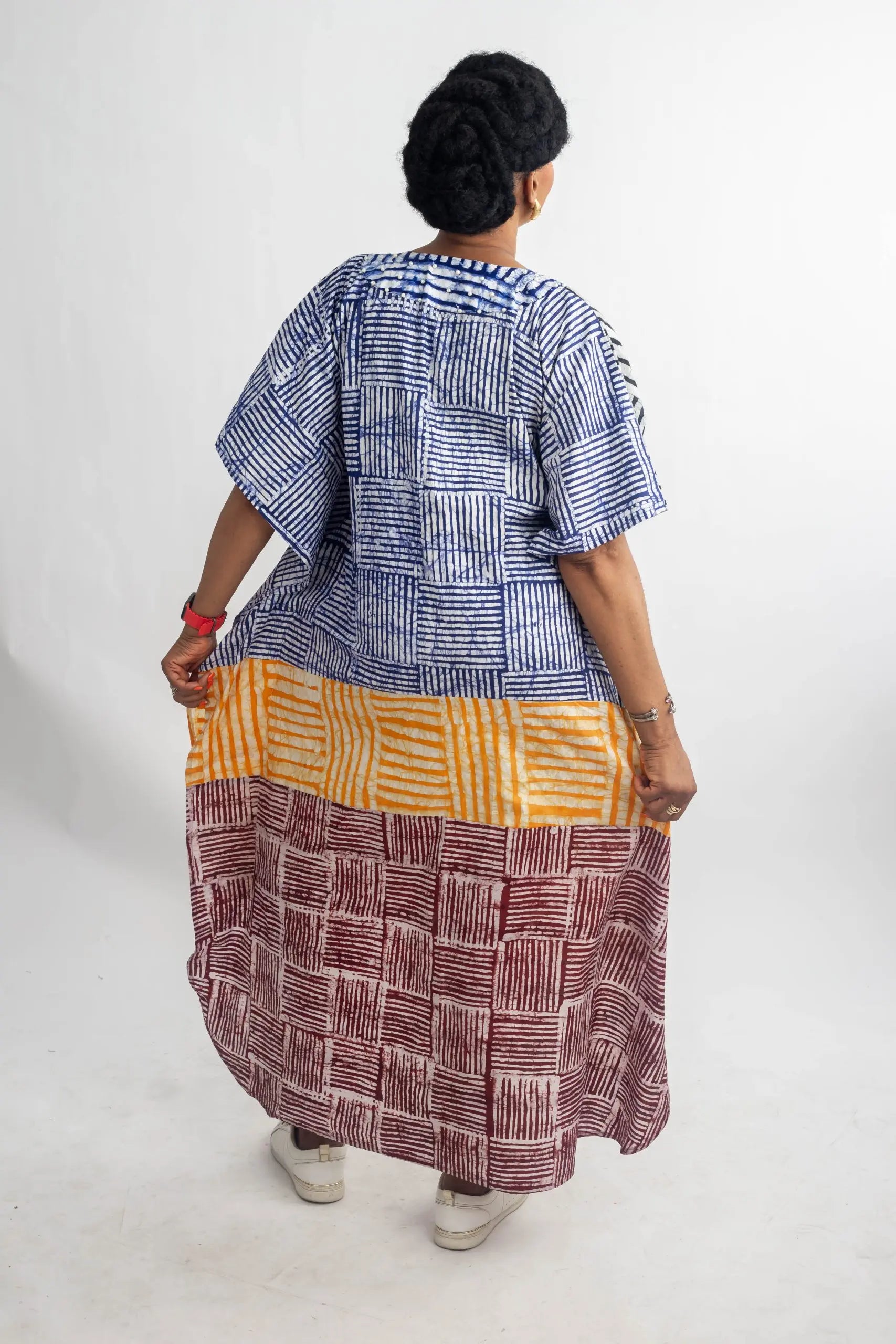 OJORU AFRICAN PRINT BOW DRESS