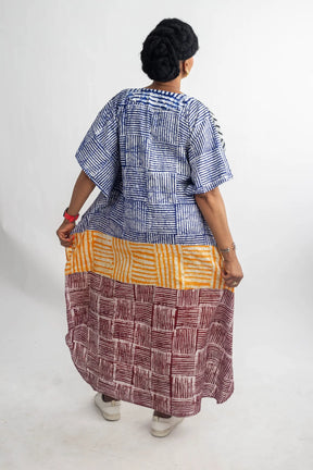 OJORU AFRICAN PRINT BOW DRESS