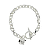 Sculpted Caged Sphere Chain Bracelet
