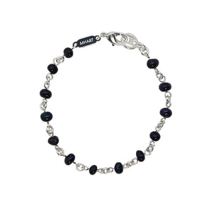 Linked Black Pearl Silver Bracelet
