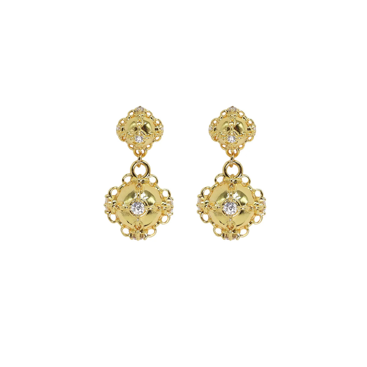 Sculptural Double Sphere Earring