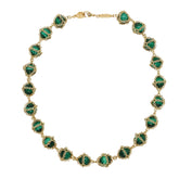 Caged Malachite 14k Gold Necklace
