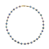 14k Gold Linked Black Pearl Necklace