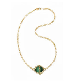 Caged Malachite Pendant Necklace