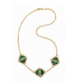 Triple Caged Malachite Necklace