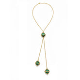 Double Malachite Drop Lariat