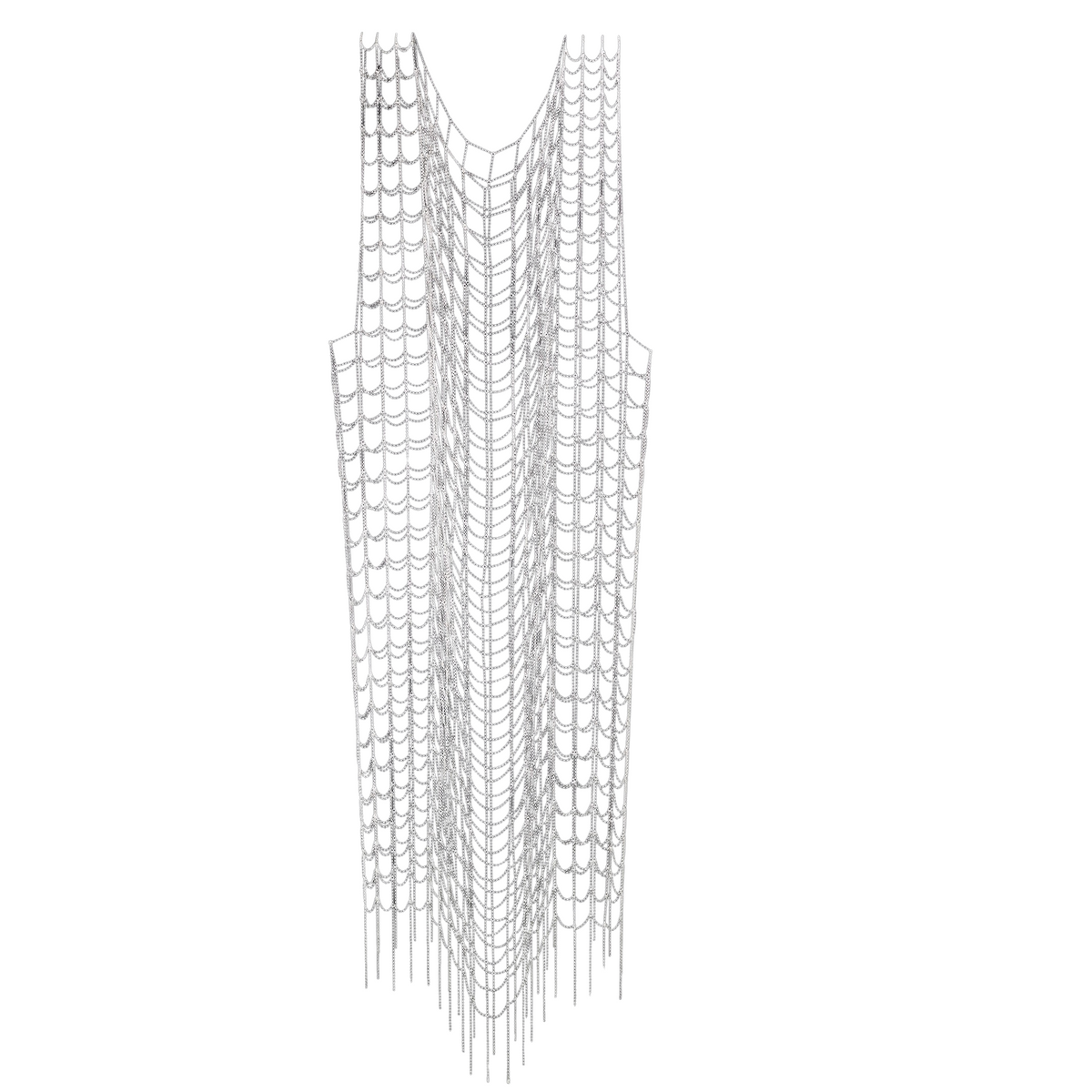 Silver Draped Chain Dress