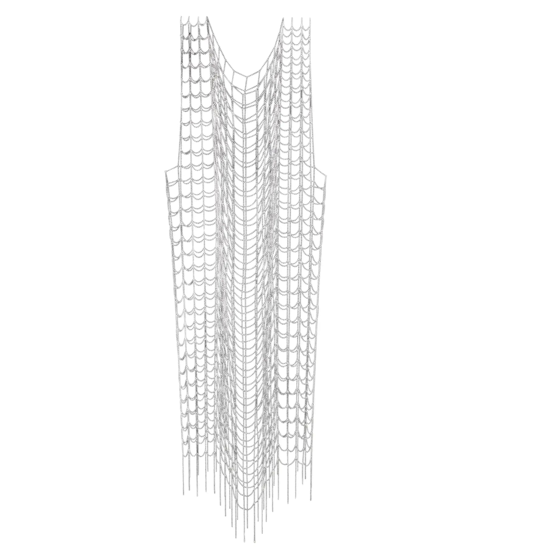 Silver Draped Chain Dress
