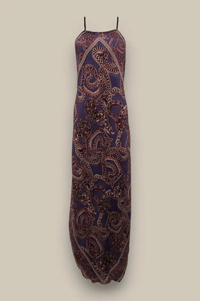 Silk Snake Scarf Maxi Dress