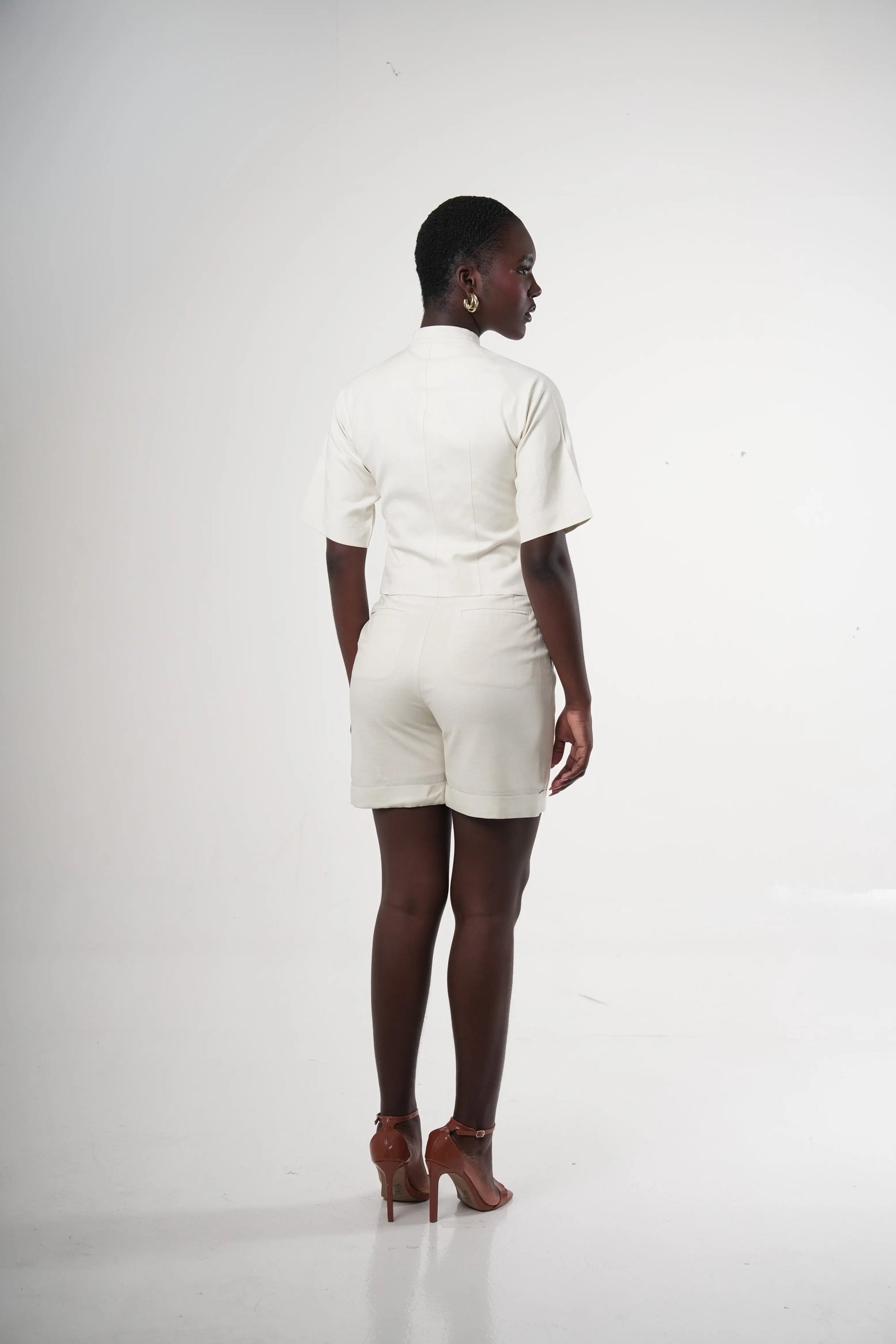 Narea Shell-button Linen Top