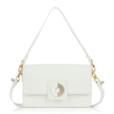 Kelly Shoulder Bag-  White Pebble