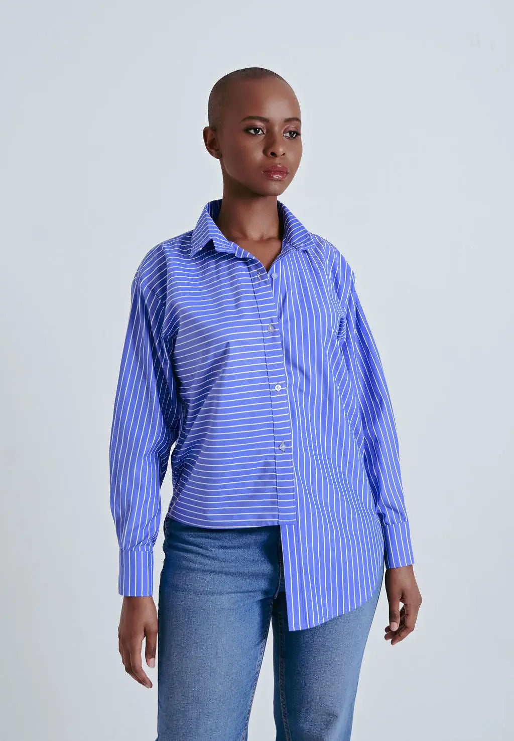 Kulani Asymmetric Striped Shirt