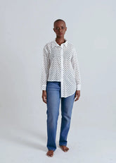 Kulani Asymmetric Broderie Anglaise Shirt