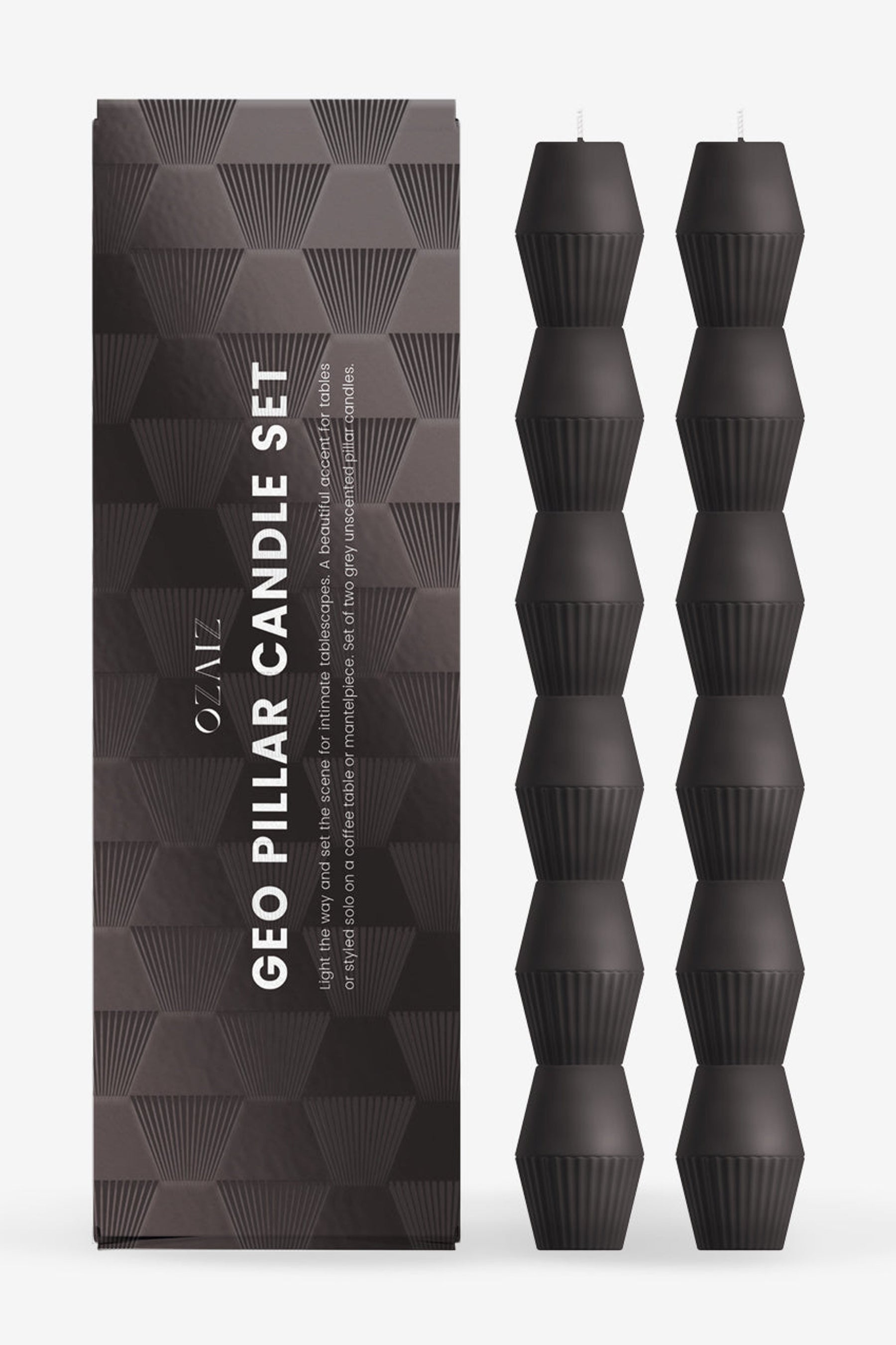 Geometric Pillar Candle (set Of 2)