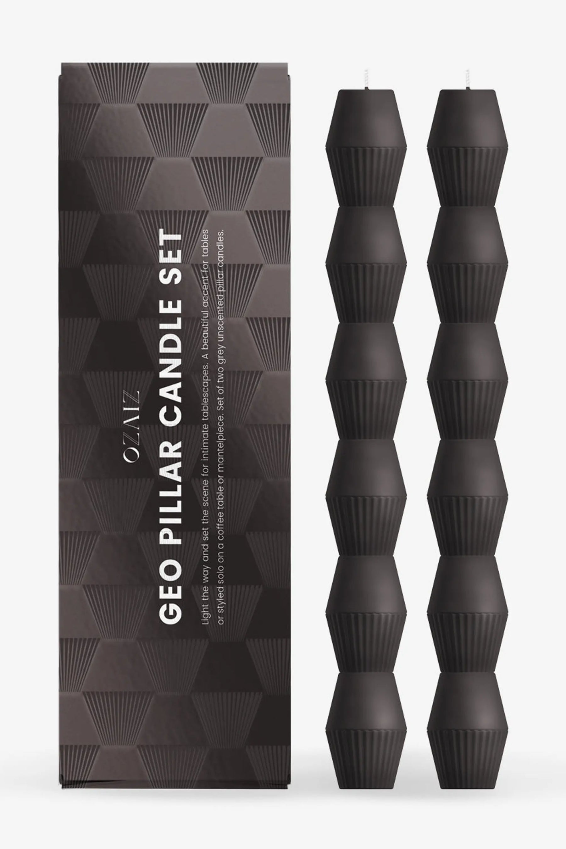 Geometric Pillar Candle (set Of 2)