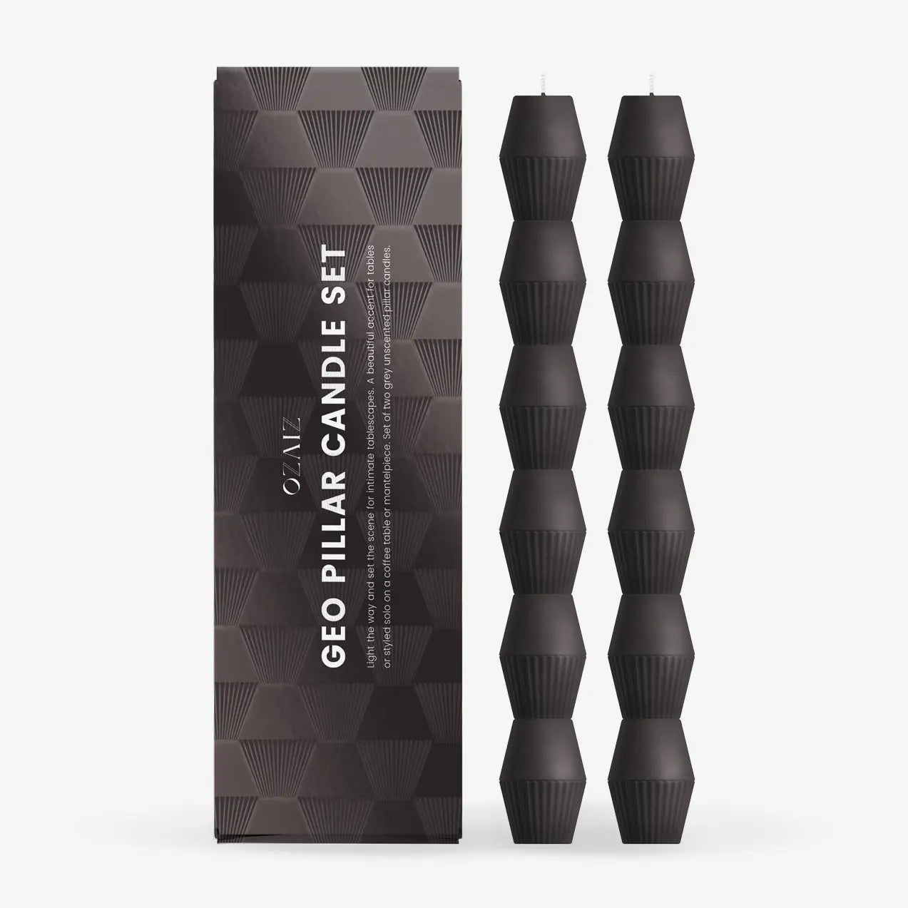 Geometric Pillar Candle (set Of 2)