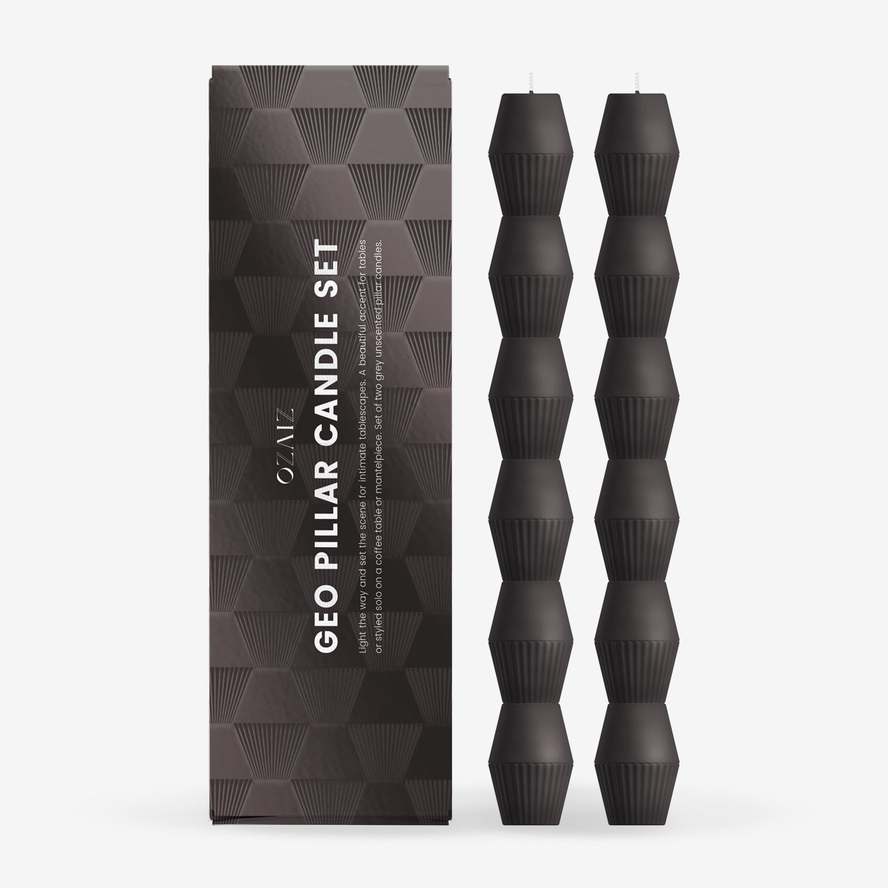Geometric Pillar Candle (set Of 2)