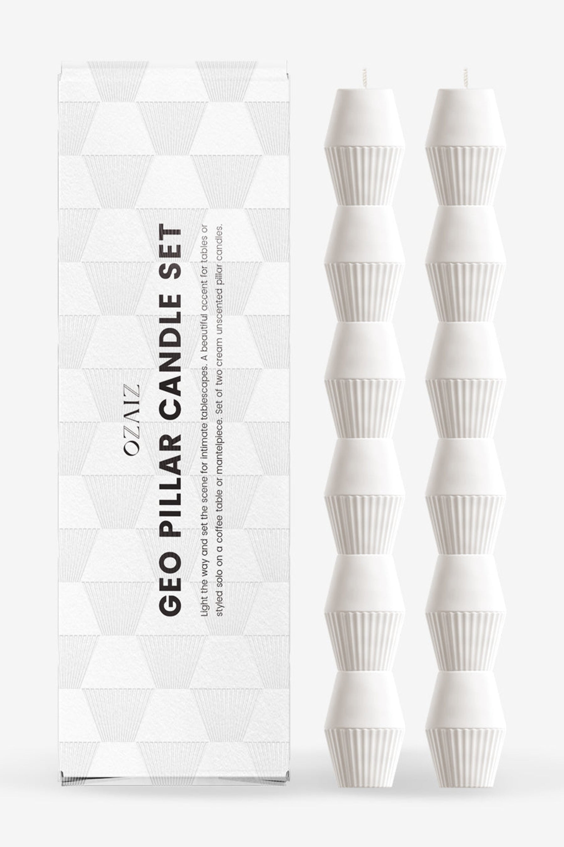 Geometric Pillar Candle (set Of 2)
