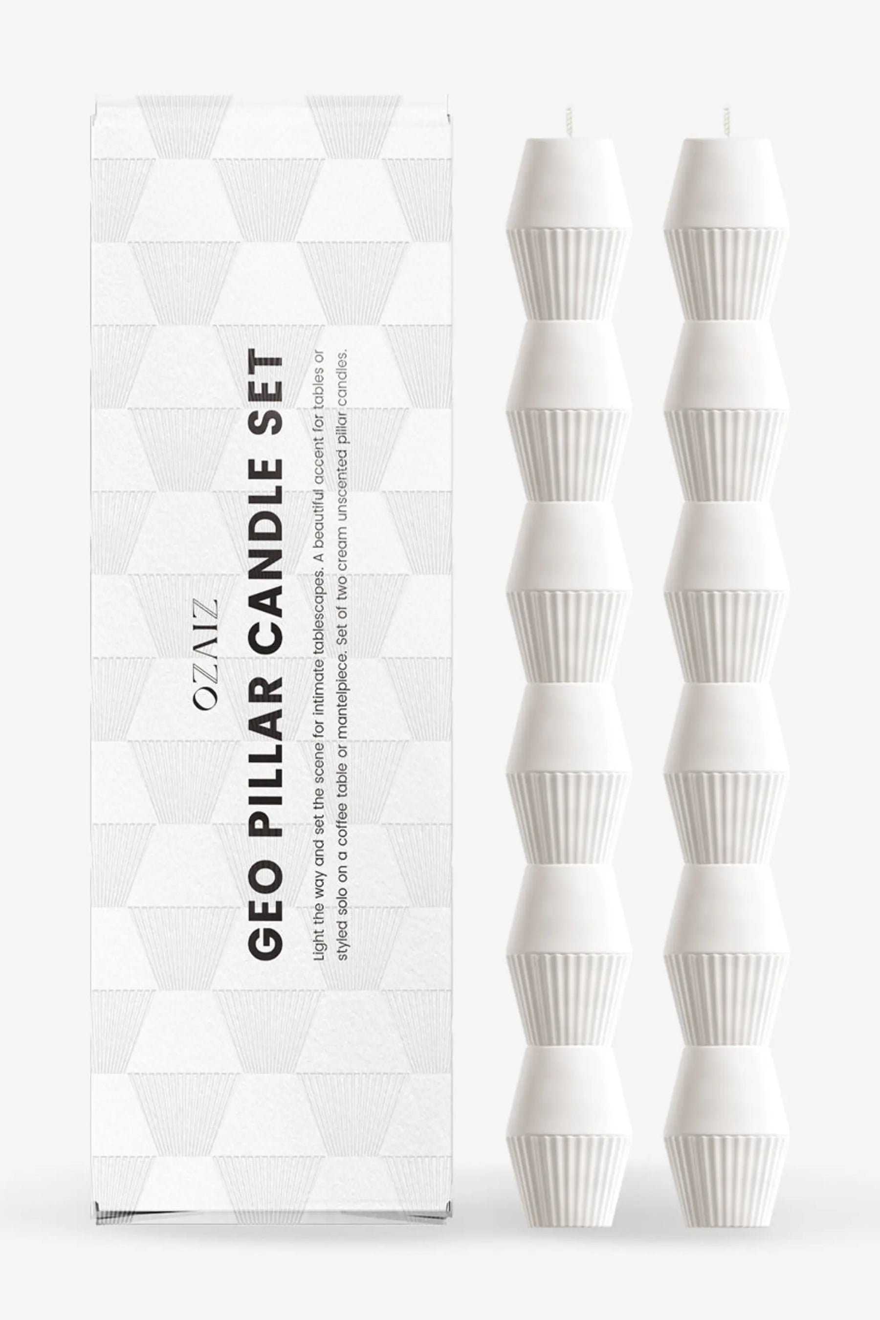 Geometric Pillar Candle (set Of 2)