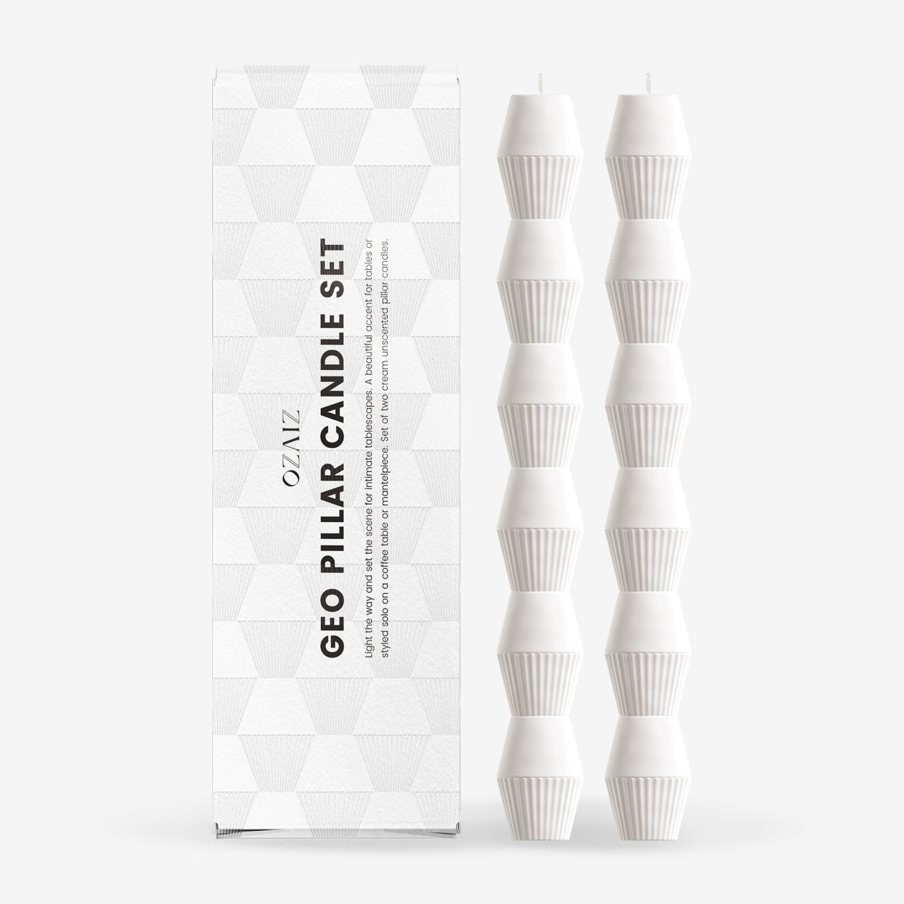 Geometric Pillar Candle (set Of 2)