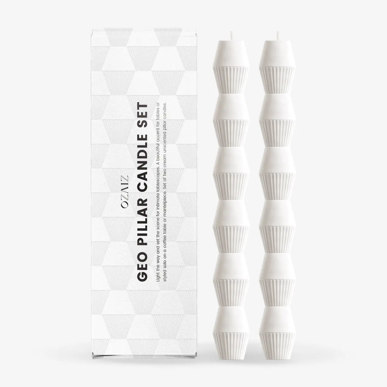 Geometric Pillar Candle (set Of 2)