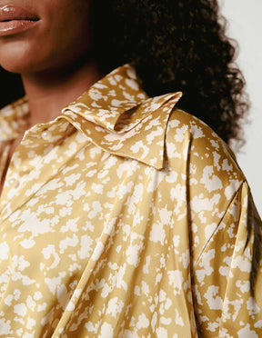 Nala Golden Draped Satin Set