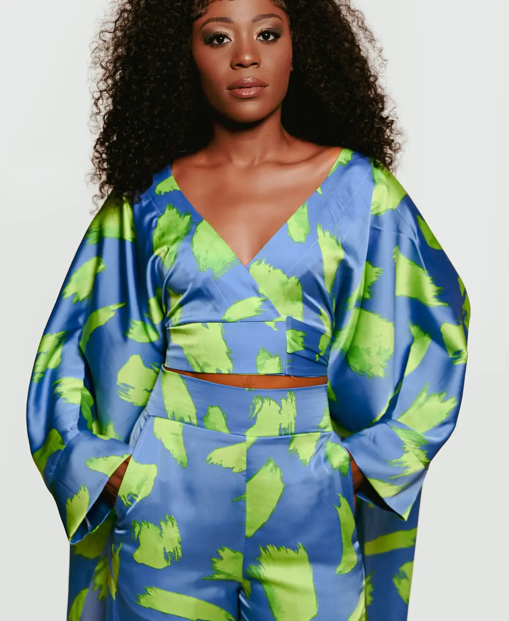 Amari Luxe Brushstroke Satin Set
