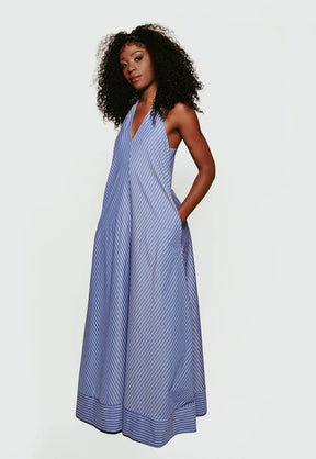 Hite Luxe Halter Striped Jumpsuit