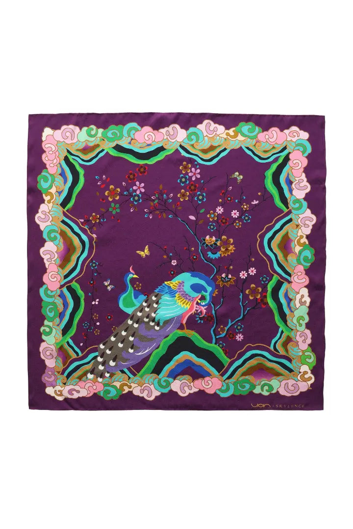 Wendy Morrison X Skylence Kujaku Peacock Silk Scarf