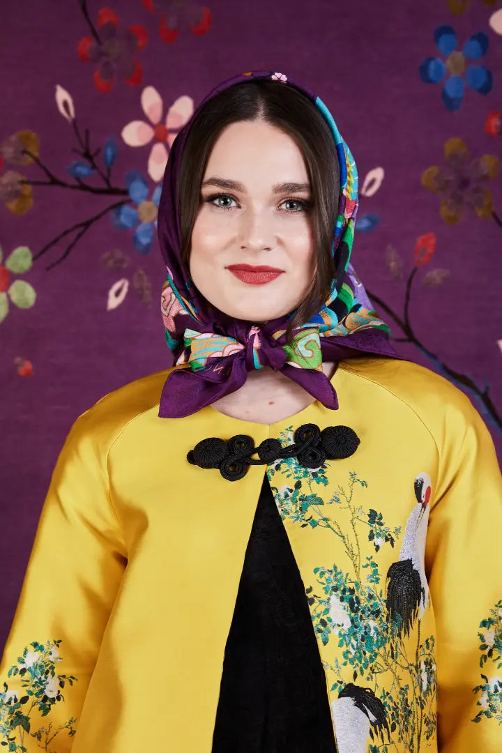 Wendy Morrison X Skylence Kujaku Peacock Silk Scarf