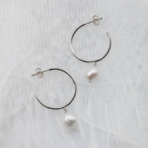 Baroque Pearl Hoop Earrings